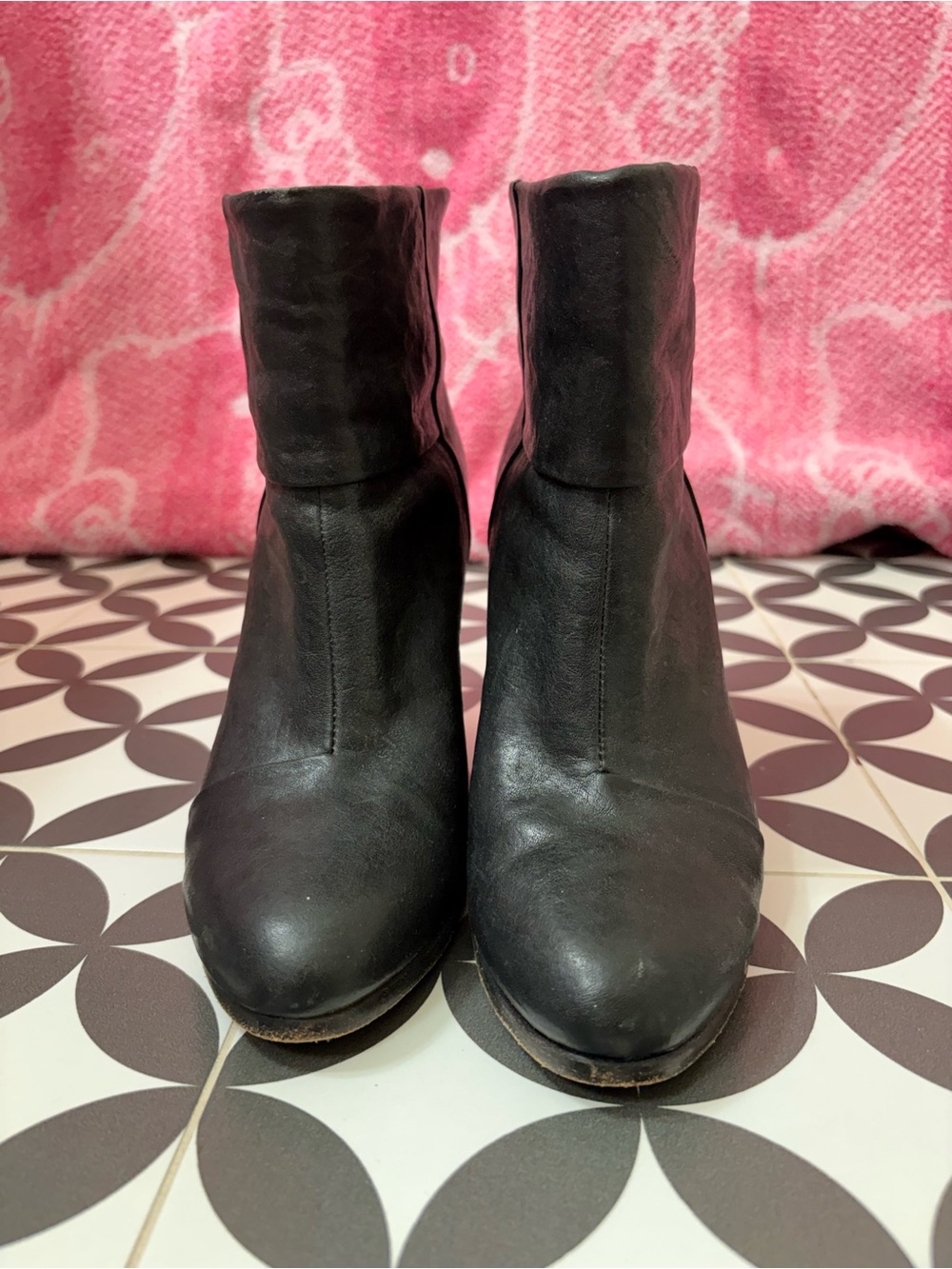 rag & bone Black Leather Ankle Booties